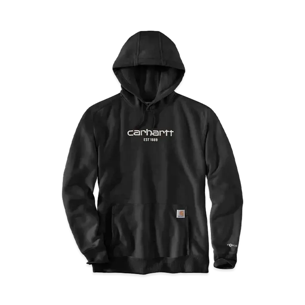 Carhartt Force Relaxed Fit Lightweight Logo Graphic Sweat Hoodie "Black"