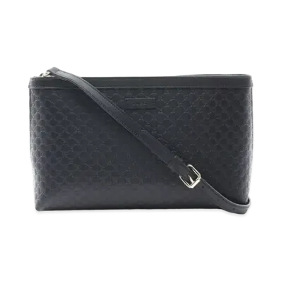 GUCCI 2way Shoulder Bag Micro Guccisima "Black"