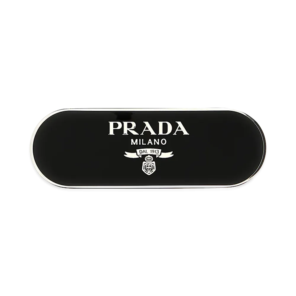 PRADA Women's Logo Hair Clip "Black"