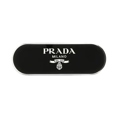 PRADA Women's Logo Hair Clip "Black"