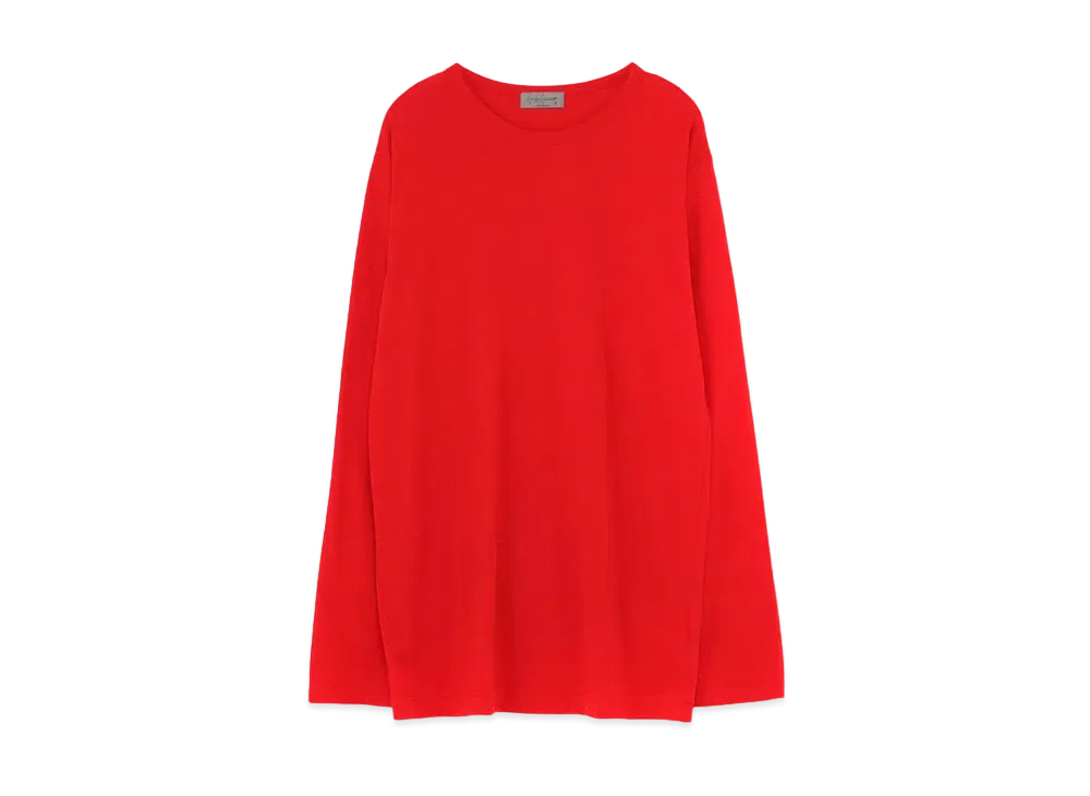 Yohji Yamamoto Pour Homme 30/-ULTIMA PLAIN STITCH NEW ROUND NECK LONG SLEEVES "Red"