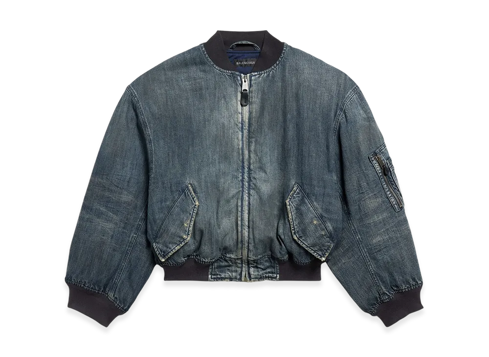 BALENCIAGA Women's Standard Denim Bomber "Blue"