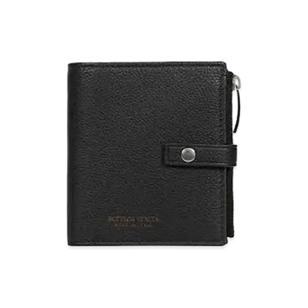 Bottega Veneta Calfskin Compact Wallet With Coin Purse "Black"
