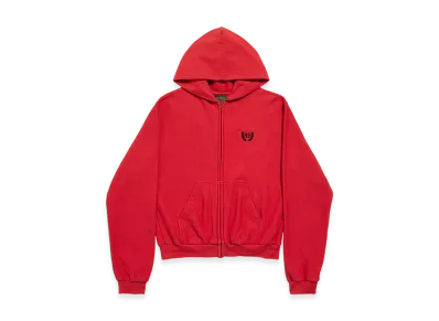 BALENCIAGA Laurel Classic Zip-up Hoodie Regular Fit "Red/Black"