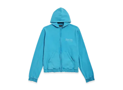 BALENCIAGA Washed Crayon Political Zip-up Hoodie Regular Fit "Azure"