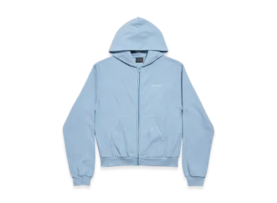BALENCIAGA BALENCIAGA Back Zip-up Hoodie Regular Fit "Blue/White"