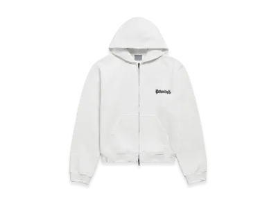 BALENCIAGA Women's Salon De Couture Zip-Up Hoodie Regular Fit "White"
