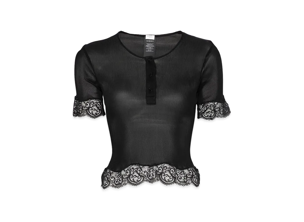 Saint Laurent Women's T Shirt Tunisien Ave "Black"