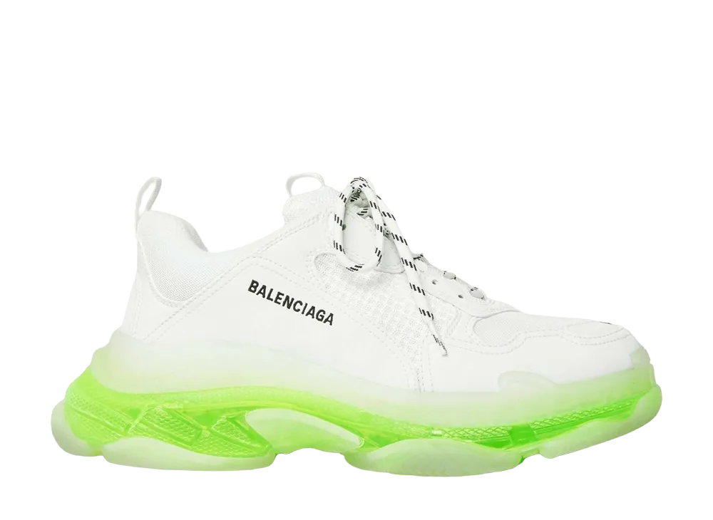 BALENCIAGA Triple S Clear Sole "White/Fluo Yellow"
