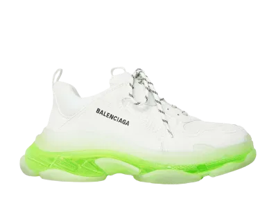 BALENCIAGA Triple S Clear Sole "White/Fluo Yellow"