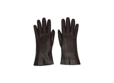 The Row Women's Florence Leather Gloves "Dark Brown"