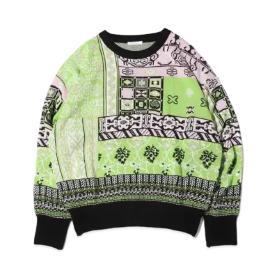 atmos pink Paneled Knit Pullover "Green"