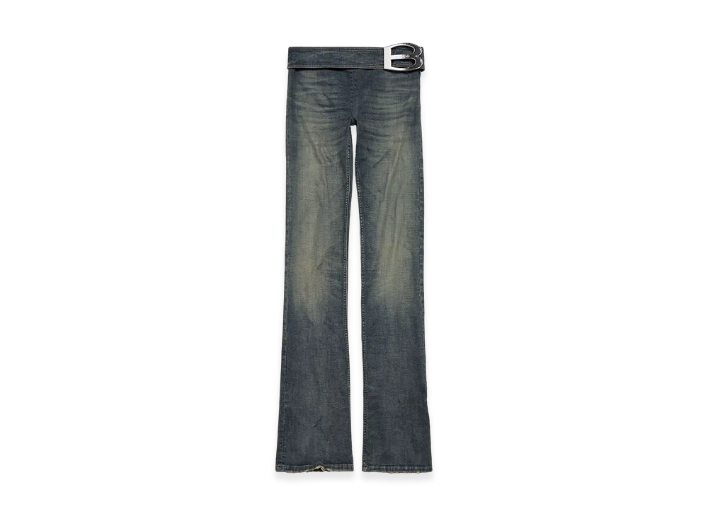 BALENCIAGA Women's Buckle Bootcut Pants "Blue"