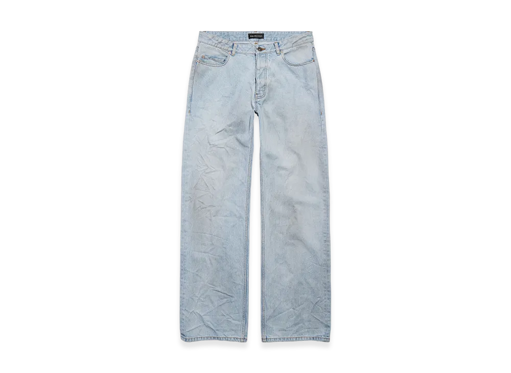 BALENCIAGA Distressed Relaxed Fit Pants "Light Blue"