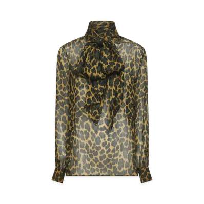 Saint Laurent Women's Shirts "Ocre/Vert"