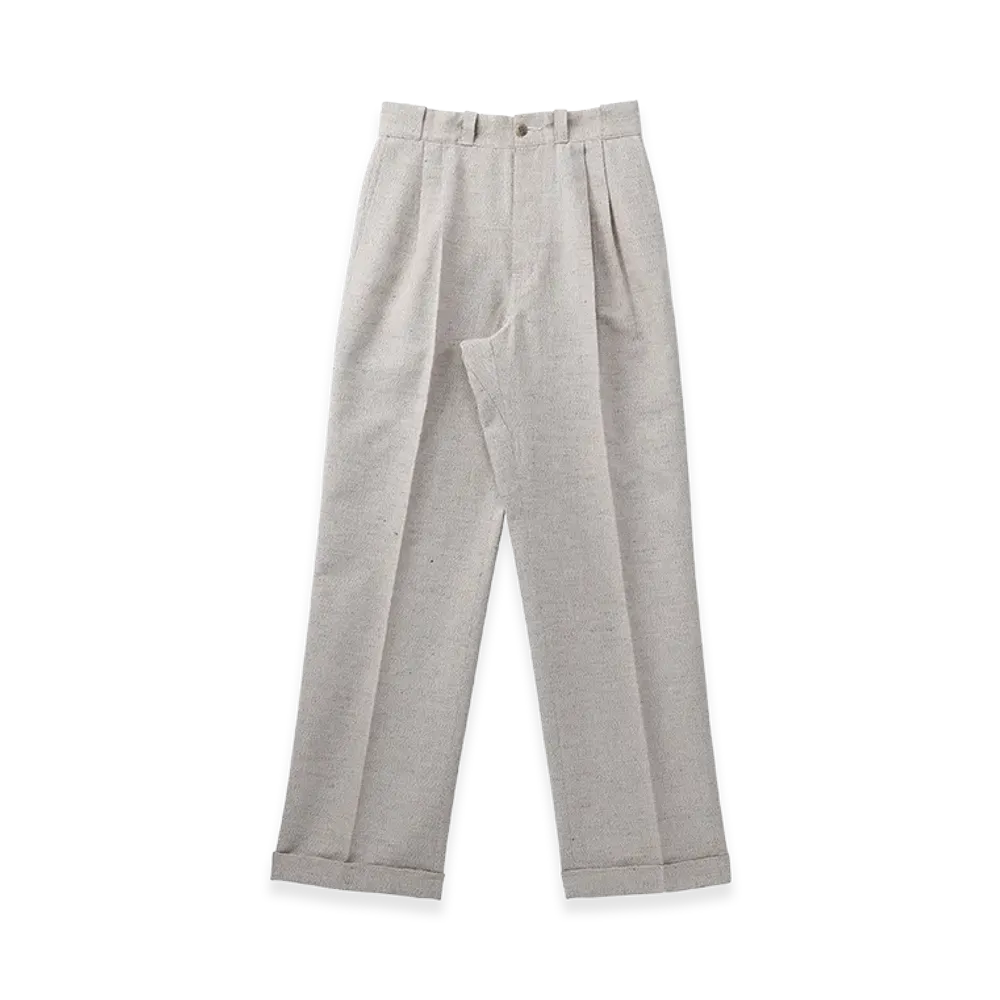 T.T Taiga Takahashi LOT.201 Work Trousers "Melange Ivory"