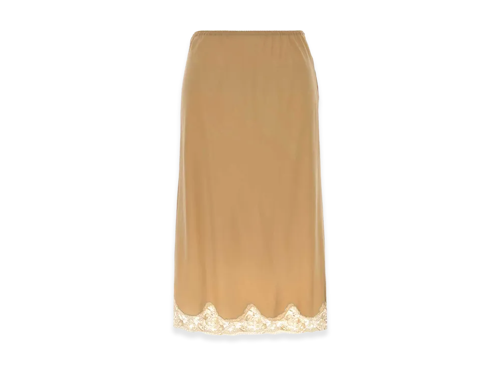 Saint Laurent Women's Skin Pink Crepe Skirt "Beige"