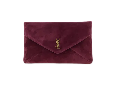 Saint Laurent Women's 'Envelope' Maxi Clutch "Bordeaux"