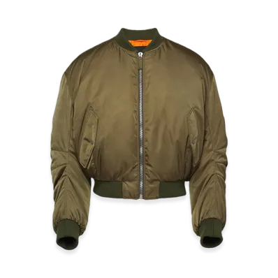 PRADA Cropped Re-Nylon Down Jacket "Military Green"