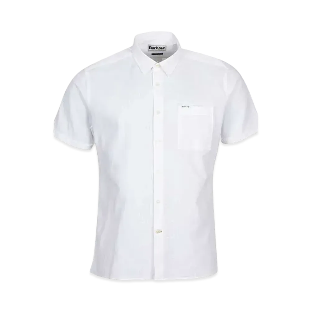 Barbour Nelson Cotton Linen Short Sleeve Shirt (Regular Fit) "White"