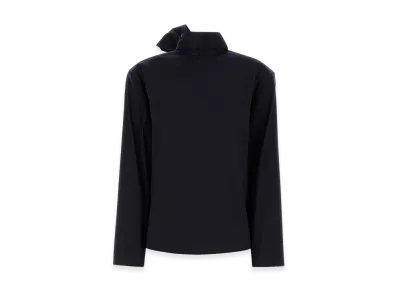 Saint Laurent Women's Navy Stretch Silk Blend Blouse "Blue"