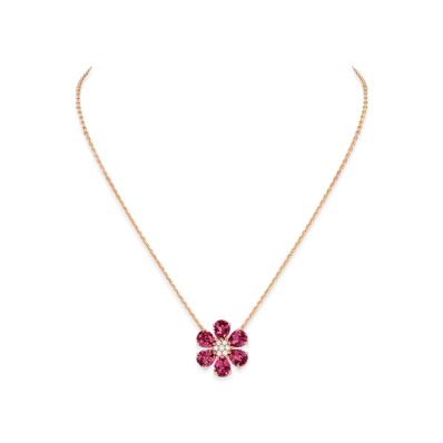 Van Cleef & Arpels Fleurette pendant "18K Rose gold/Diamond/Rhodonite"
