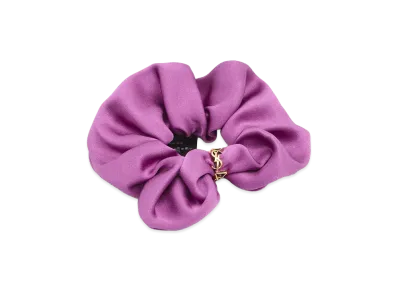 Saint Laurent Women's Cassandre Scrunchie "Purple"
