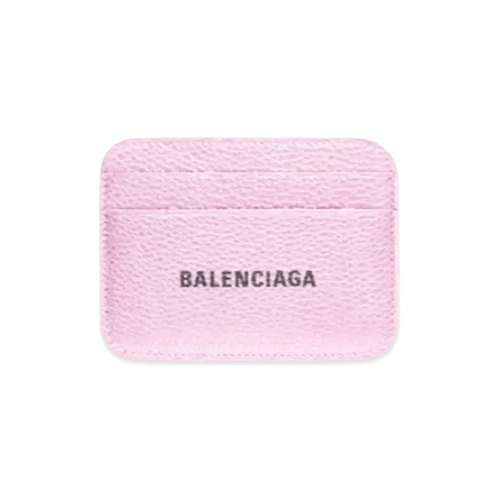 BALENCIAGA Cash Card Holder In Metallized Grained Calfskin "Pink"