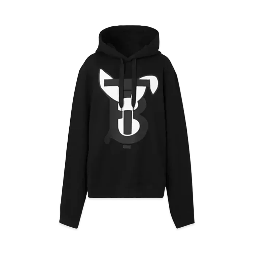 Burberry Rabbit Print Cotton Hoodie "Black"