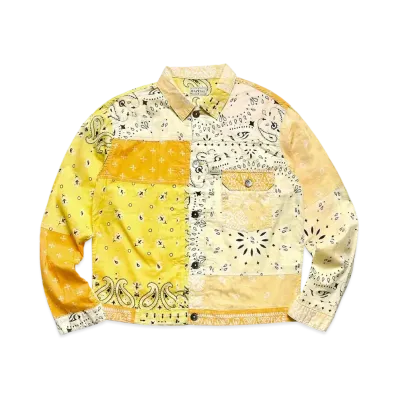 KAPITAL GAUZE BANDANA PATCHWORK 1ST JACKET "Yellow"