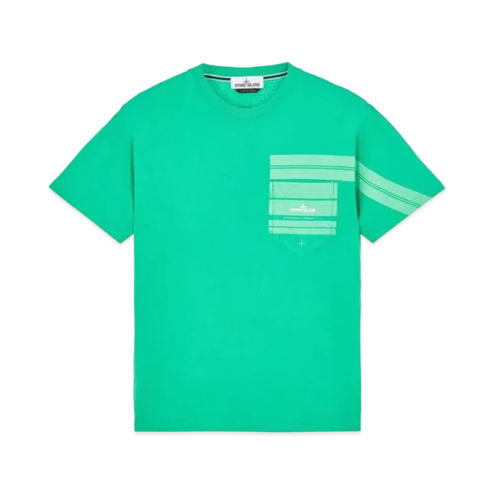 Stone Island 24679 COTTON JERSEY 'MOSAIC TWO' PRINT_SLIM FIT "Green"