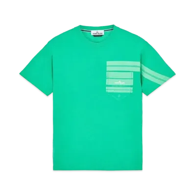 Stone Island 24679 COTTON JERSEY 'MOSAIC TWO' PRINT_SLIM FIT "Green"