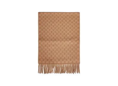 GUCCI Embroidered Wool Blend Scarf "Printed"