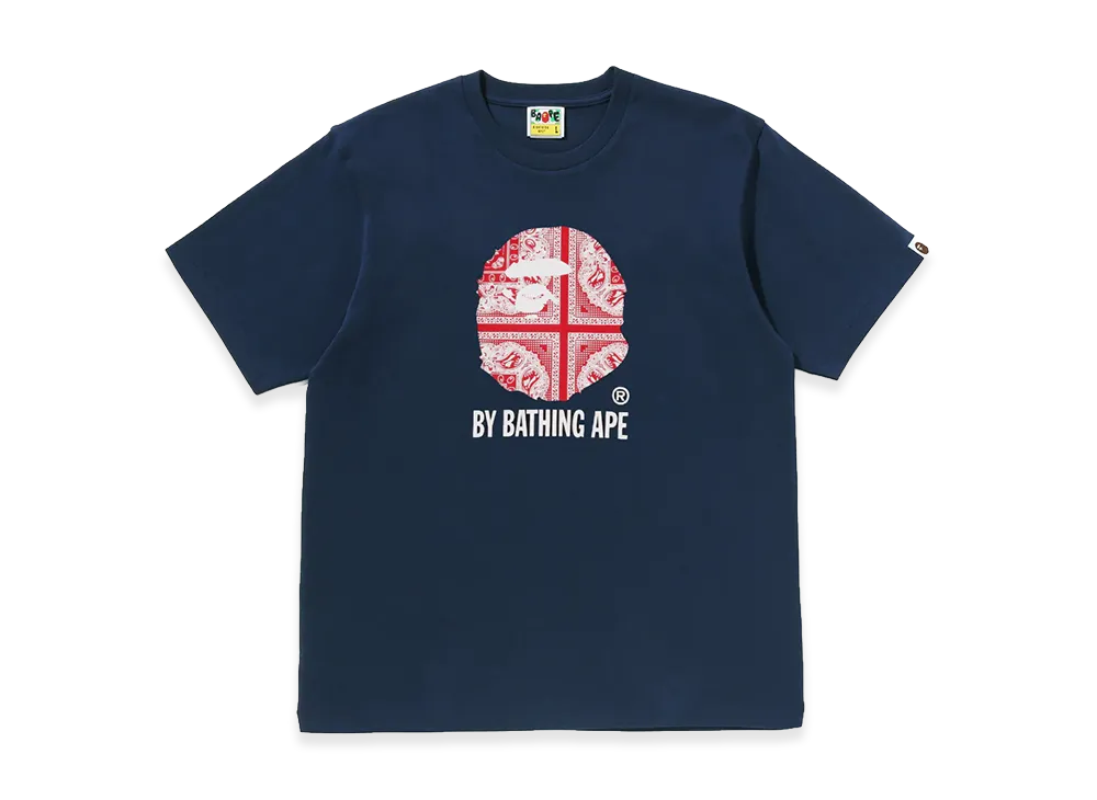 A BATHING APE Paisley Pattern by Bathing Ape Tee "Navy"
