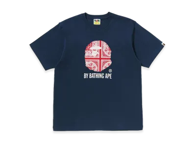 A BATHING APE Paisley Pattern by Bathing Ape Tee "Navy"