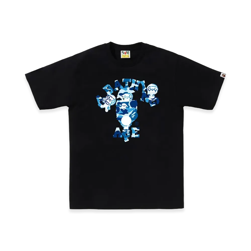 A BATHING APE ABC Camo College Milo Tee "Black/Blue"