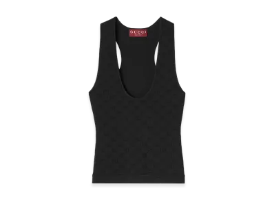 GUCCI Women's GG Jacquard Tank Top "Black"