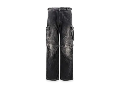 BALENCIAGA Pantaloni Cargo Black Denim "Black"