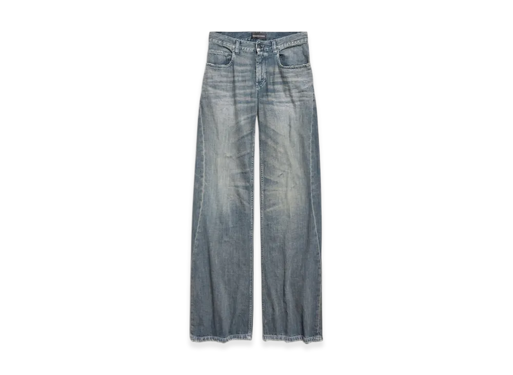 BALENCIAGA Women's Wide Leg Pants "Blue"