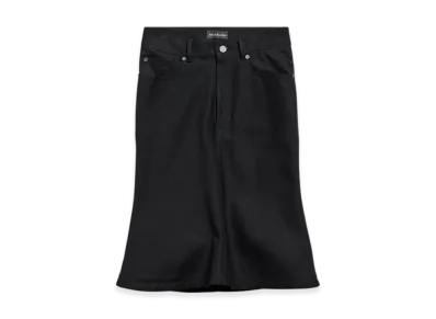 BALENCIAGA Women's Godet Midi Skirt "Black"