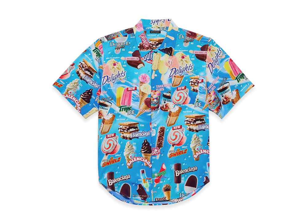 BALENCIAGA Sweet Treat Short Sleeve Minimal Shirt "Blue"