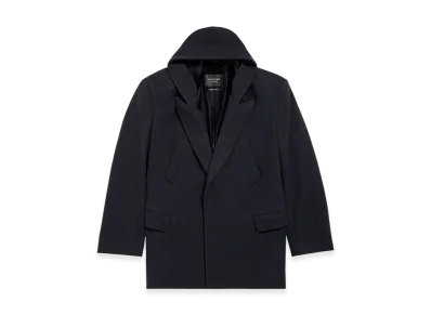 BALENCIAGA Hooded Short Coat "Dark Navy"