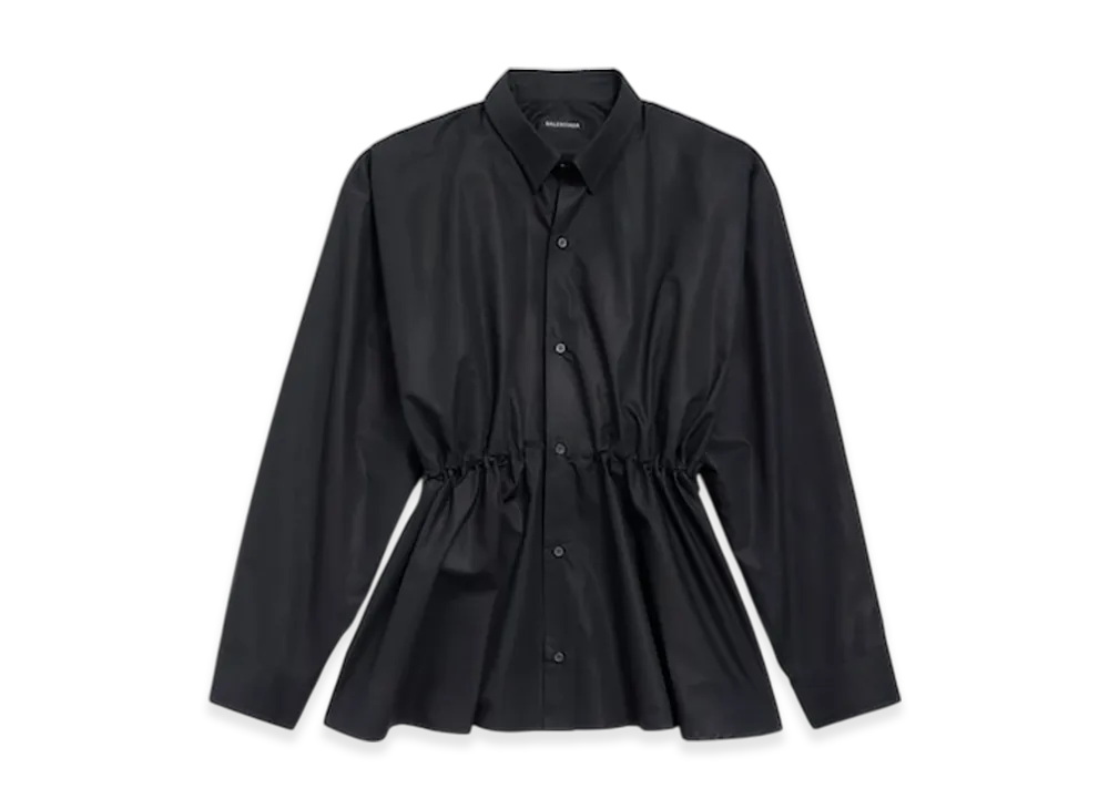 BALENCIAGA Women's Hourglass Shirt Dress "Black"