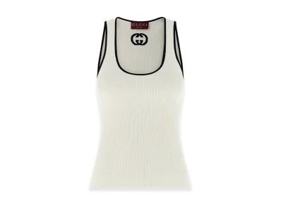 GUCCI Women's 'Incrocio GG' Tank Top "White"