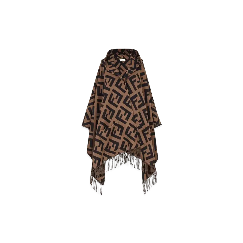 FENDI FF Poncho Cashmere "Brown"
