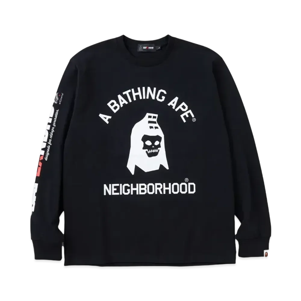 NEIGHBORHOOD x A BATHING APE L/S Tee "Black" 242NOAPN-CSM03S / 1K73111904