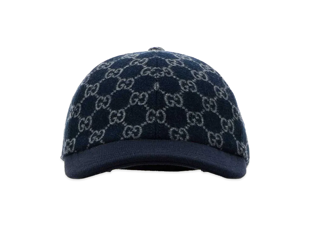 GUCCI Embroidered Wool Baseball Cap "Printed"