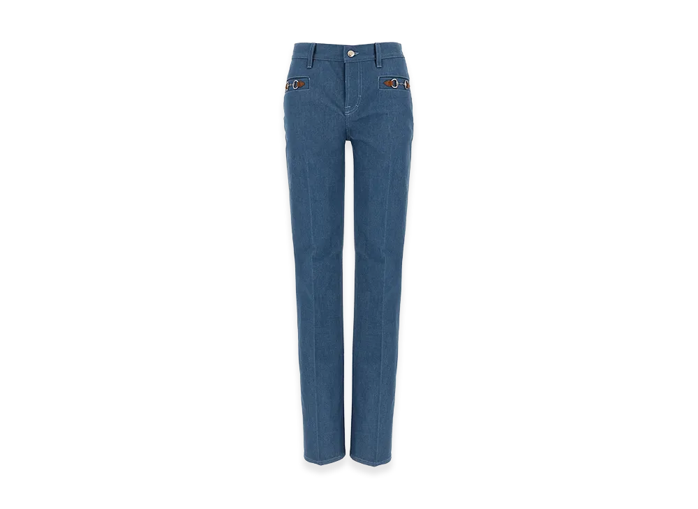 GUCCI Women's 'Morsetto' Jeans "Light Blue"
