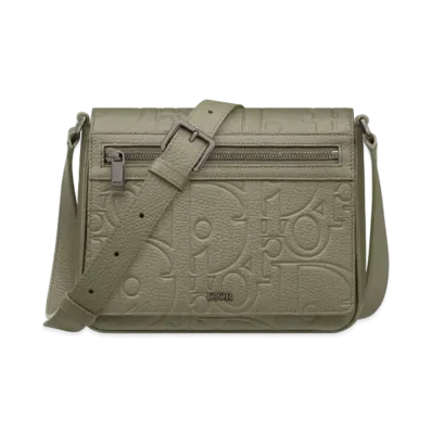 Dior Messenger Bag with Flap Dior Gravity Leather and Grained Calfskin "Khaki"