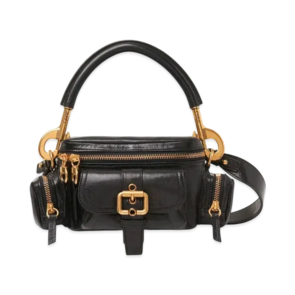 Chloe Small Camera Bag In Shiny Leather "Black"